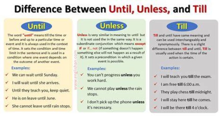 For unless and until?