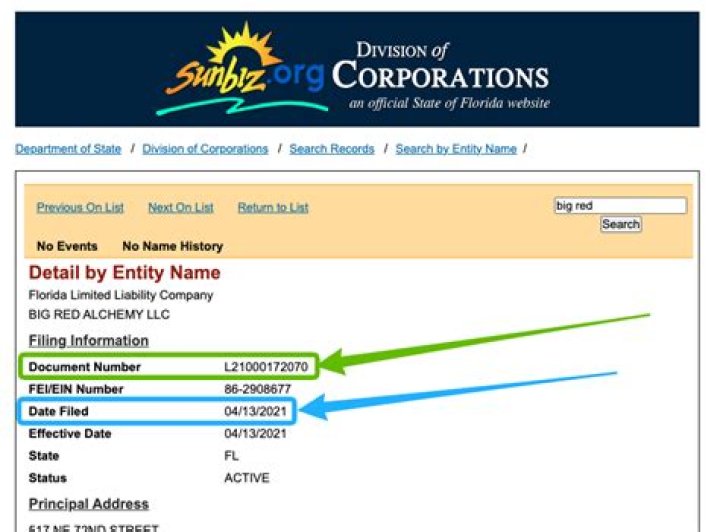 What does inactive mean on Sunbiz?