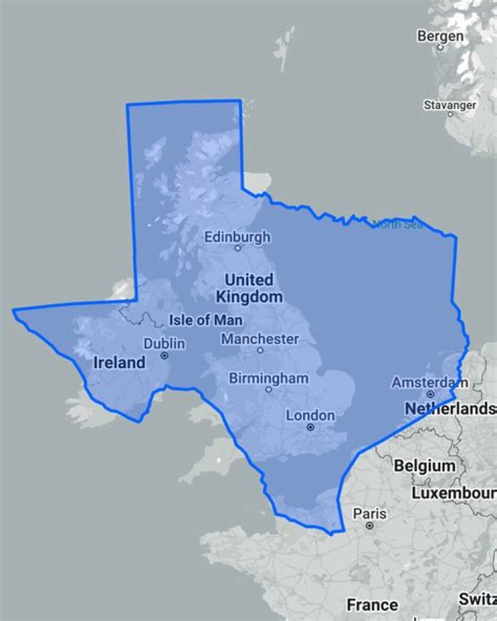 Which is bigger Texas or the UK?